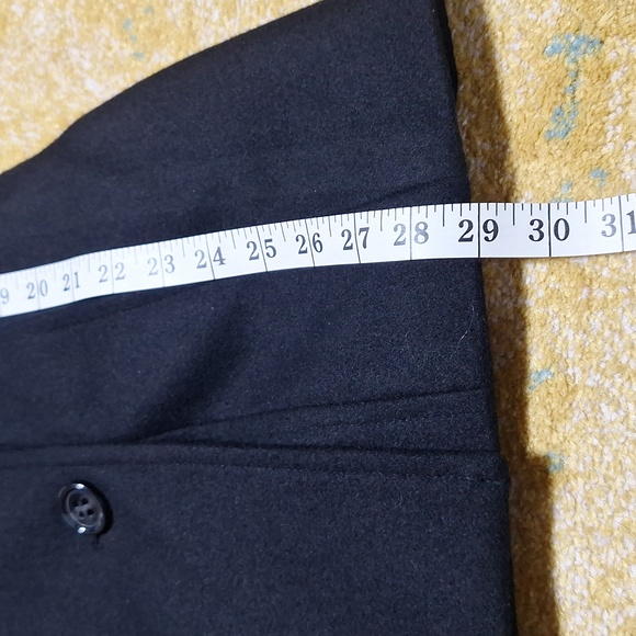 George Med wool blend black double breasted pea coat - Picture 10 of 11